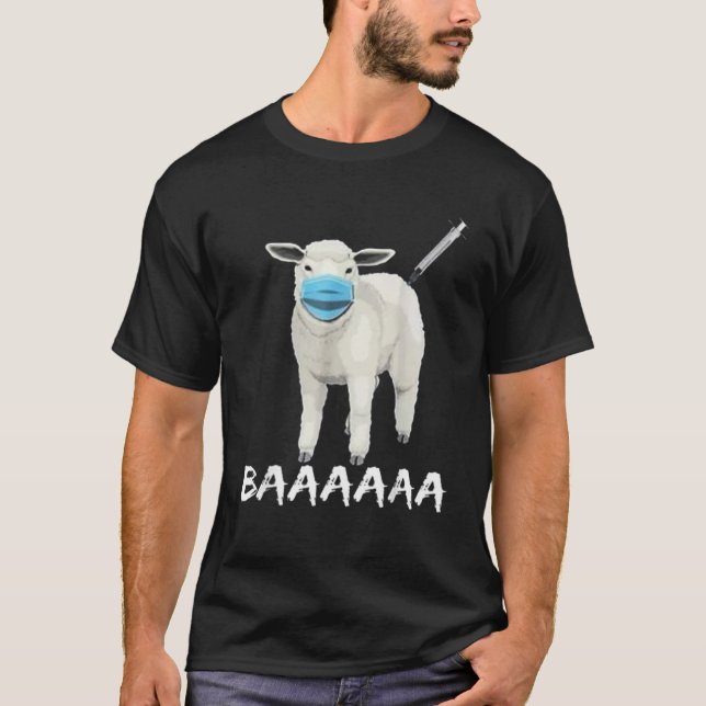 Camiseta Funny-ANTI-MASK-SHEEP-CON-FACE-MASK-Vacuna-Baa (Anverso)