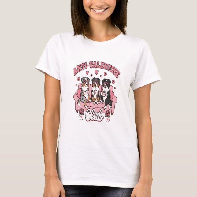 Camiseta Funny Anti  Valentine Club Design for Women (Anverso)