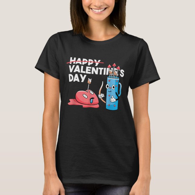 Camiseta Funny Anti Valentines Day  Archery Bow Arrow Cupid (Anverso)
