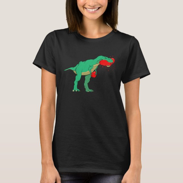 Camiseta Funny Anti Valentines Day Tyrannosaurus Rex Eating (Anverso)