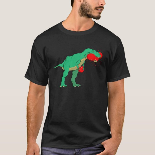 Camiseta Funny Anti Valentines Day Tyrannosaurus Rex Eating (Anverso)