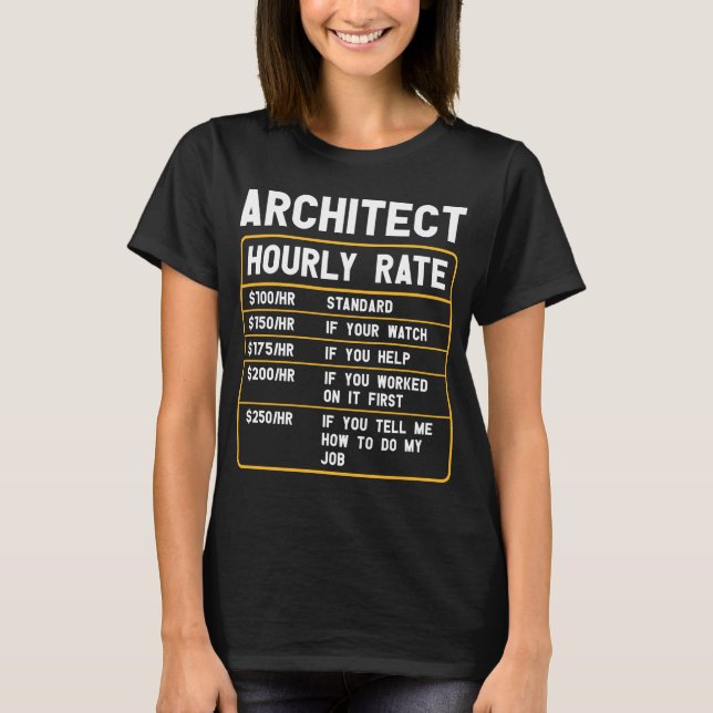 Camiseta Funny Architect Hourrate T-Shirt (Anverso)