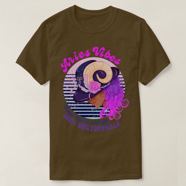 Camiseta Funny Aries Zodiac Rótulo Aries Vibes Ramstastic E (Diseño del anverso)