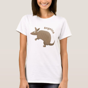 Camiseta Funny armadillo feliz personalizado ilustracion