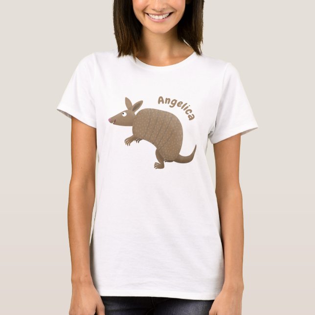 Camiseta Funny armadillo feliz personalizado ilustracion (Anverso)