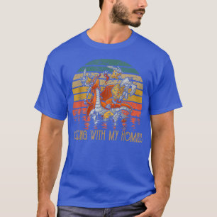 Camiseta Funny Art Rolling With My Homies Vintage Styles Mu