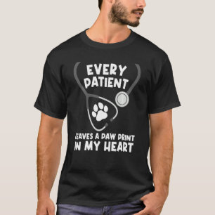 Camiseta Funny Asistente Veterinario Hombres Mujeres Paw Ve
