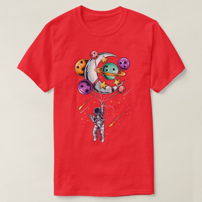 Camiseta Funny Astronaut Planets Moon With Hand space  (Diseño del anverso)