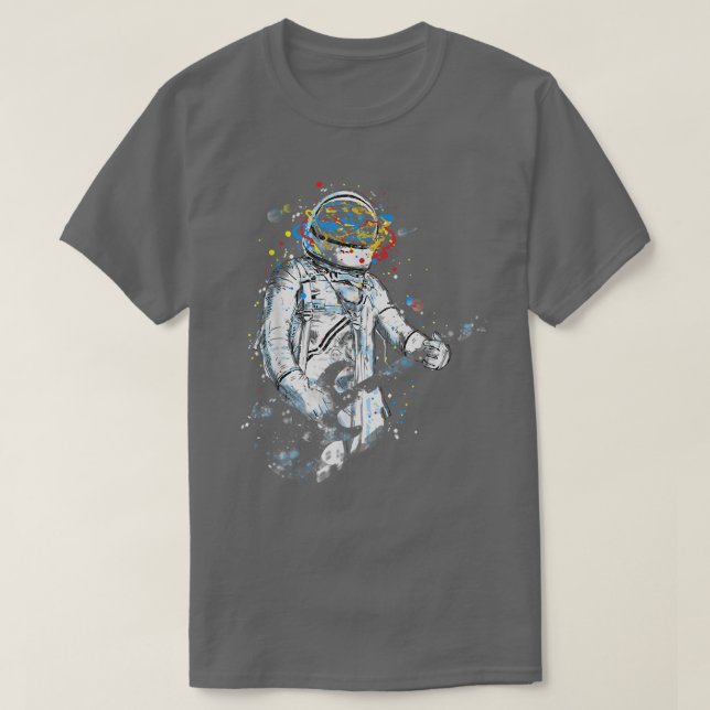 Camiseta Funny Astronaut Playing Bass Guitar At Space Astro (Diseño del anverso)
