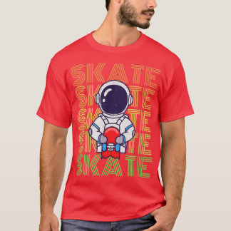 Camiseta Funny Astronaut Skateboarding Vintage Graphic 