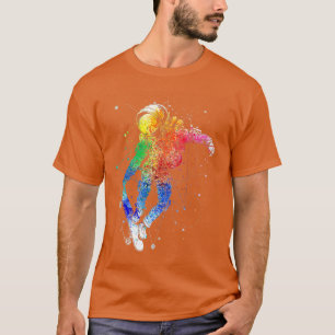 Camiseta Funny Astronauta Skateboard Colorido Para Hombres