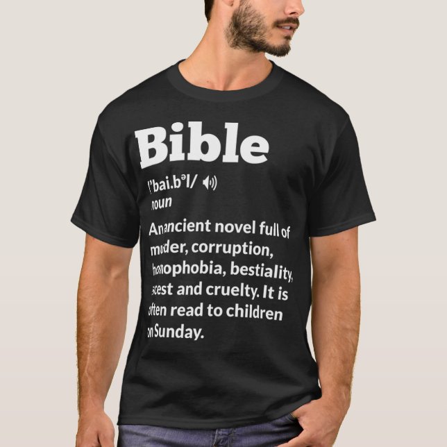 Camiseta Funny Atheist AntiReligion Atheism Bible family (Anverso)