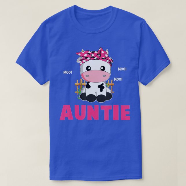 Camiseta Funny Auntie Cow Cute Cow Farmer Birthday Matching (Diseño del anverso)