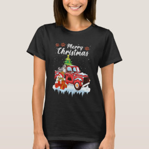 Camiseta Funny Aussie Dog Red Truck Navidades Nieve Navidad