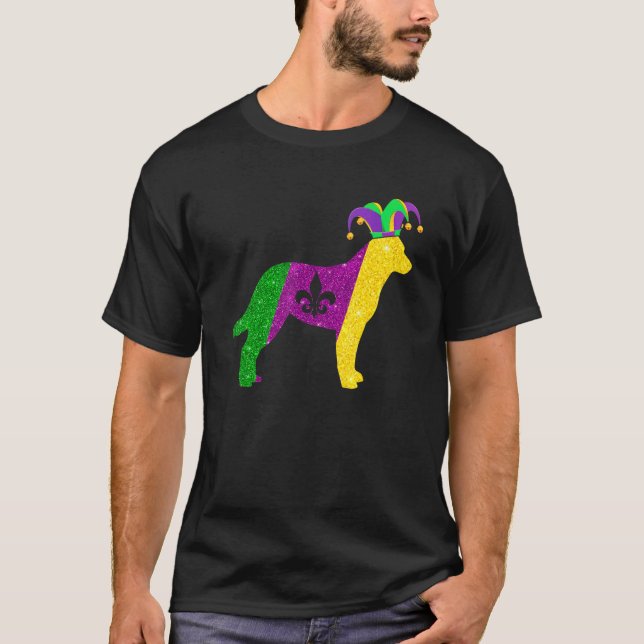 Camiseta Funny Australian Cattle Dog Mardi Gras Party Mask  (Anverso)