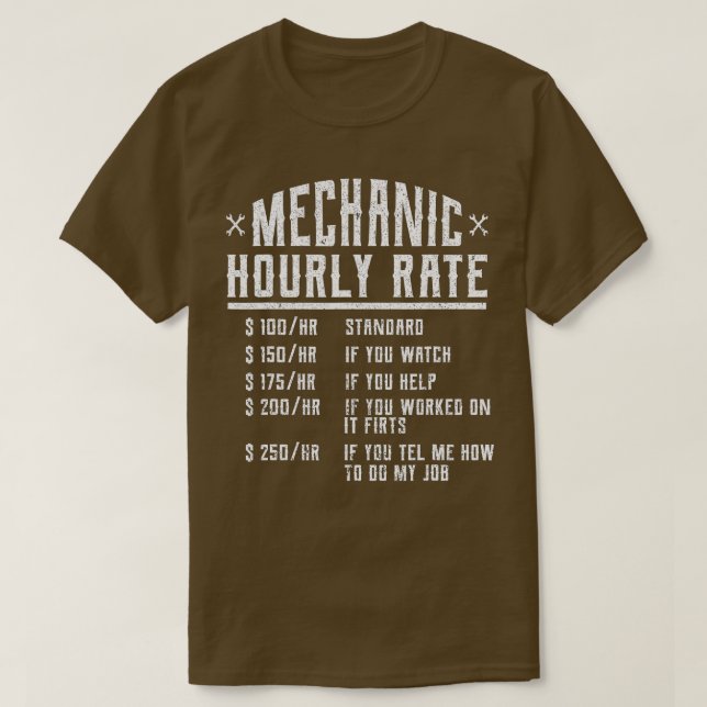 Camiseta Funny Auto Mechanic Hourly Rate Gift Labor  Best I (Diseño del anverso)