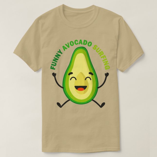 Camiseta FUNNY AVOCADO SURFING fruta Lovely Classy (Diseño del anverso)