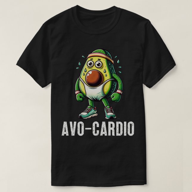 Camiseta Funny Avocardio Aguacate dio Ejercicio Fitness Pun (Diseño del anverso)