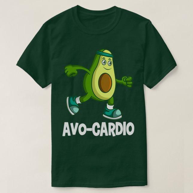Camiseta Funny Avocardio Veggie Lover corriendo (Diseño del anverso)