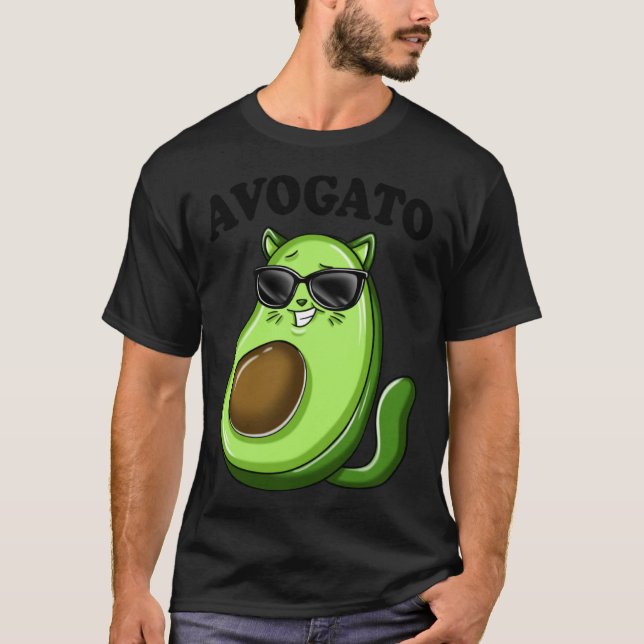 Camiseta Funny Avogato Cool Glasses Teens Avocado Cat Women (Anverso)