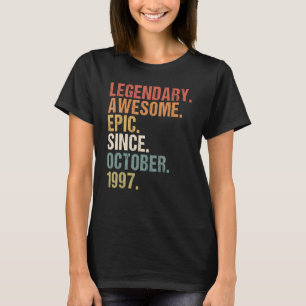 Camiseta Funny Awesome De 25 Años Desde Octubre De 1997 25