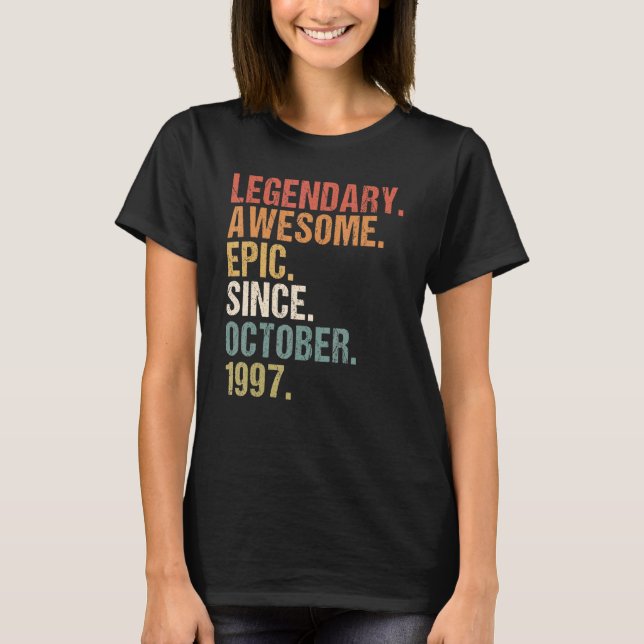 Camiseta Funny Awesome De 25 Años Desde Octubre De 1997 25 (Anverso)