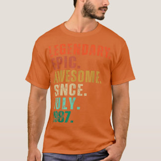 Camiseta Funny Awesome De 35 Años Desde Julio De 1987 35th