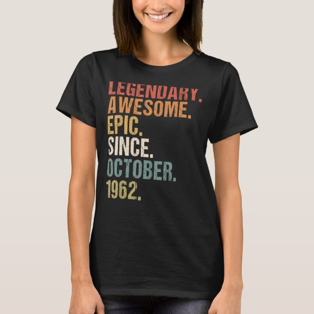 Camiseta Funny Awesome De 60 años desde octubre de 1962 (Anverso)