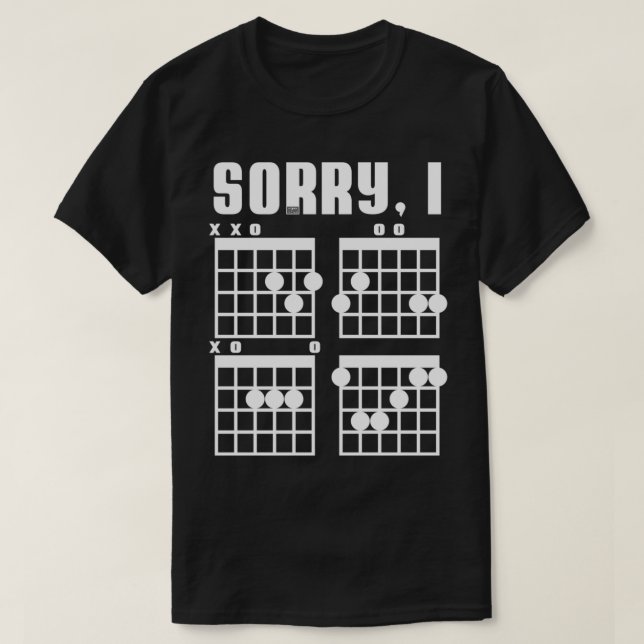 Camiseta Funny Awesome Hidden Message Sorry, I DGAF Guitar  (Diseño del anverso)
