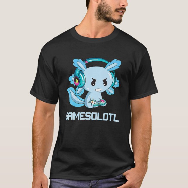 Camiseta Funny Axolotl Lover Gamesalotl Gaming Axolotl Niño (Anverso)