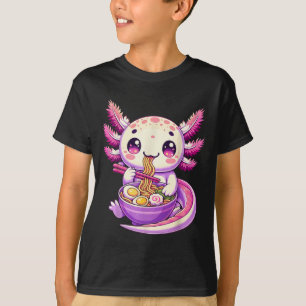 Camiseta Funny Axolotl Noodle Anime Kawaii Axolotl Comating