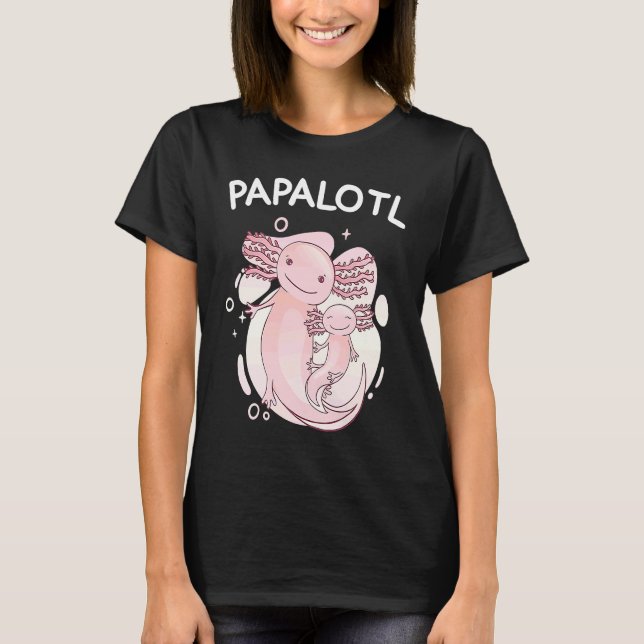 Camiseta funny axolotl pregnancy announcement papalotl papa (Anverso)