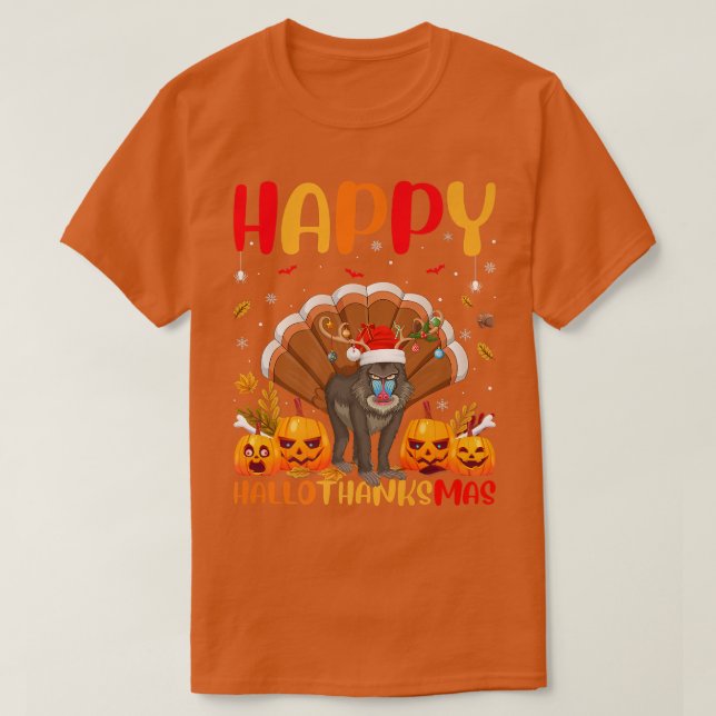 Camiseta Funny Baboon Animal Lover Happy Baboon HelloThanks (Diseño del anverso)