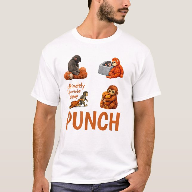 Camiseta Funny Baby Monkey Punch Cute Primate Humor (Anverso)