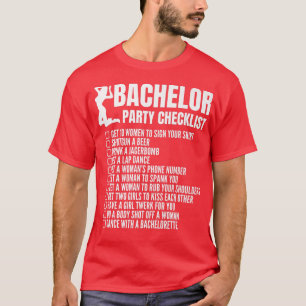 Camiseta Funny Bachelor Party Checklist For Wedding Party M