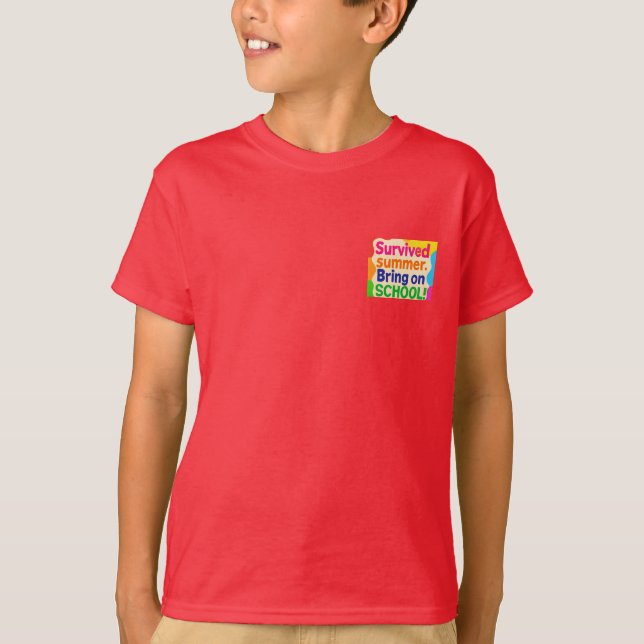 Camiseta Funny Back to School Kids T-Shirt – "Survived Summ (Anverso)