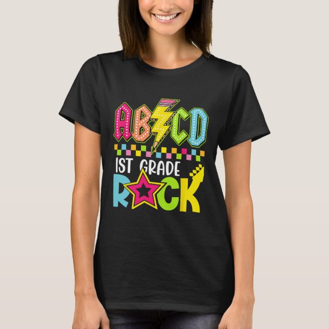 Camiseta Funny Back To School Lightning Bolt 1st Grade Rock (Anverso)