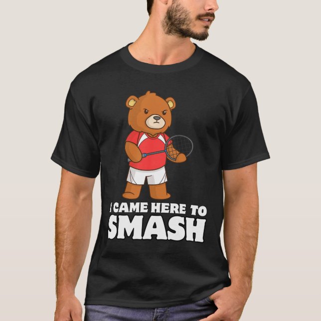 Camiseta Funny Badminton Competitive Bear Player Smasher (Anverso)