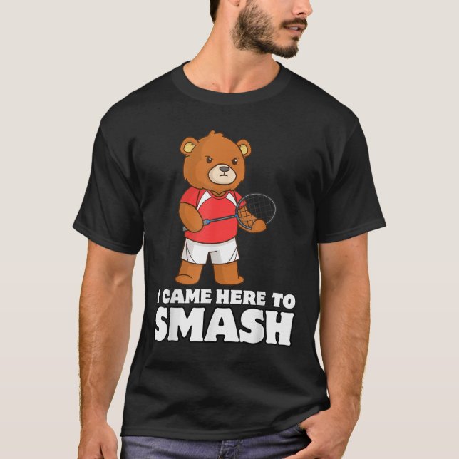 Camiseta Funny Badminton Competitive Bear Player Smasher  (Anverso)