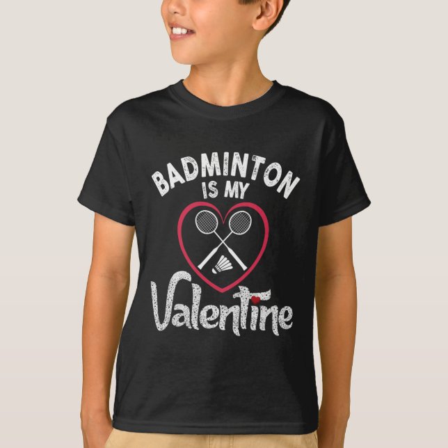 Camiseta Funny Badminton es mi fan de Valentine Coach Playe (Anverso)