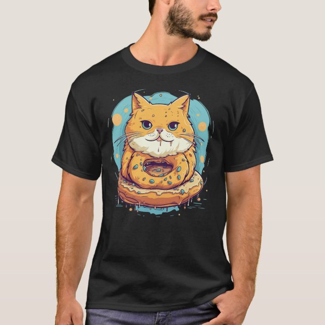 Camiseta Funny Bagel Cat Face Costume (Anverso)