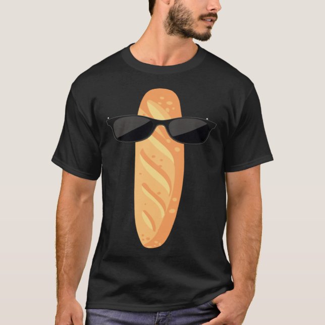 Camiseta Funny Baguette With Sunglasses French Pastry (Anverso)
