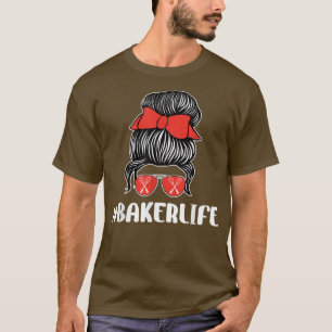 Camiseta Funny Baker Life Baking Lover Gafas de sol Bow Whi
