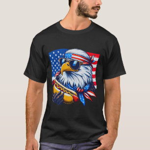 Camiseta Funny Bald Eagle Hotdog Bandera Americana 4 De Jul