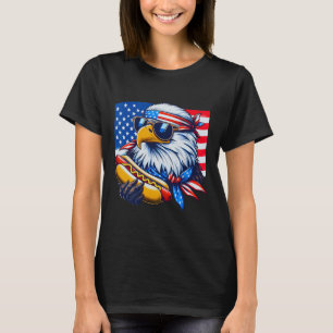 Camiseta Funny Bald Eagle Hotdog Bandera Americana 4 De Jul