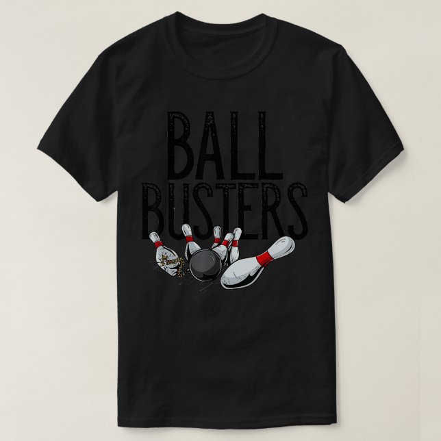 Camiseta Funny Ball Busters Parejas Jugador de Bowling (Diseño del anverso)