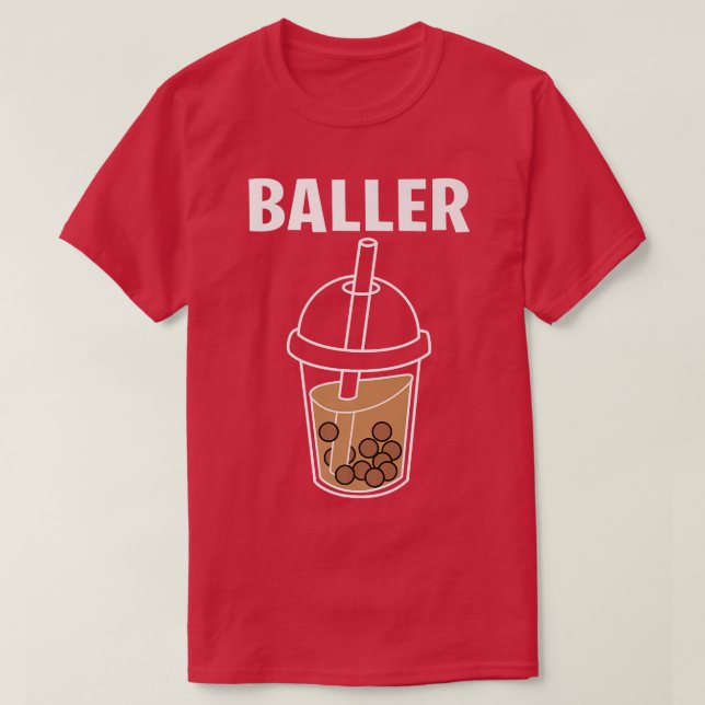 Camiseta Funny Baller Bbble Milk Tea Cute Kawaii Boba Drin (Diseño del anverso)