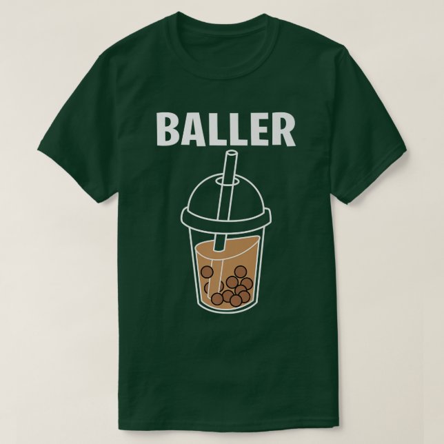 Camiseta Funny Baller Bbble Milk Tea Cute Kawaii Boba Drin (Diseño del anverso)