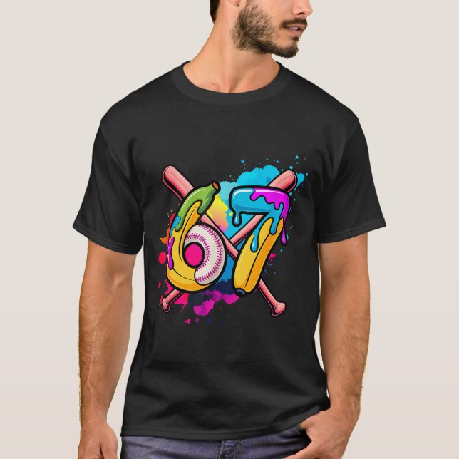 Camiseta Funny Banana Baseball 67 Ice Cream Drip Meme  (Anverso)