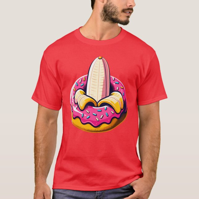 Camiseta Funny Banana Insert Sprinkle Donut Food Adult fami (Anverso)
